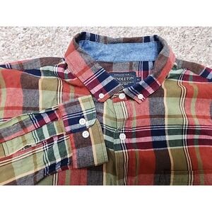 Pendleton‎ Men's Red Green Navy XL Plaid Casual Button L/S Shirt
